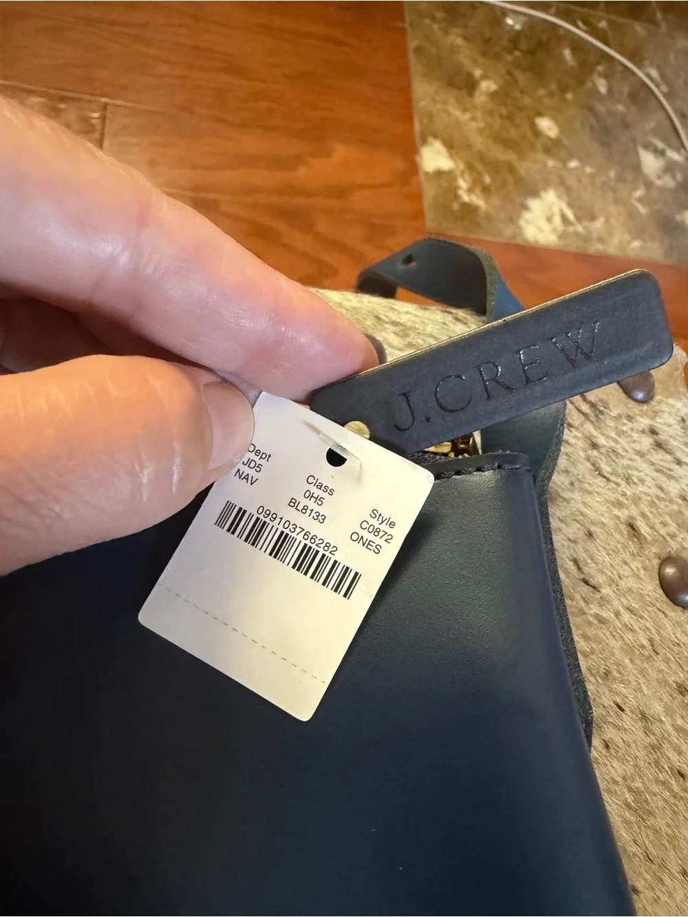 NWT J.Crew Parker Small Smooth Leather Crossbody Bag Navy Blue